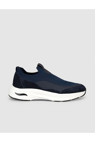 Cabani Lacivert Modern Triko Slip-on Sneaker Siyah - Neon Yeşil