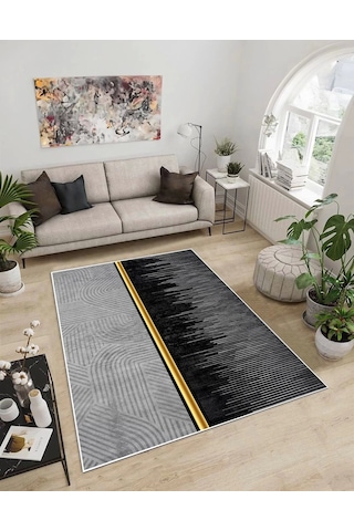Dijidekor Işıltı Koleksiyonu Model83 Süngerli Dijital Baskılı Saçaksız Mutfak Halısı Yolluk