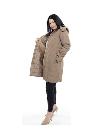 Vetre Kadın Kapitone Mont (95 Cm) Vizon Büyük Beden 1016 Çok Renkli