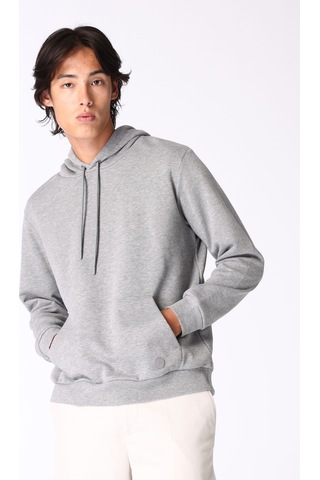 Limon Gri Melanj Erkek Kapüşon Relaxed Düz Sweatshirt L4wm-swt9501