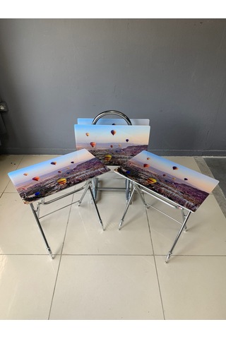 Camlı Çanta Sehpa, Sehpa, Zigon, 4lü Zigon, Çanta Sehpa-kapadokya