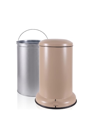 The Mia Metal Pedallı Çöp Kovası Mocha 30 Lt Kahverengi