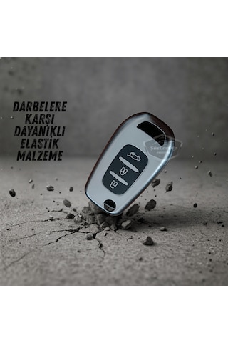 Renault Megane 4 Clio 5 Kadjar Captur Kaleos Anahtar Uyumlu Silikon Anahtar Kılıfı Oto Anahtar Kabı Darbe Emici Anahtarlık Koyu Titan Gri 00