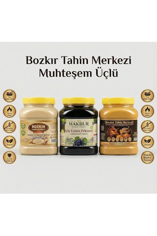 Bozkır Tahin Merkezi Enfes Üçlü Altın Susam Kavrulmuş Tahin-taş Değirmen Beyaz Tahin -üzüm Pekmezi