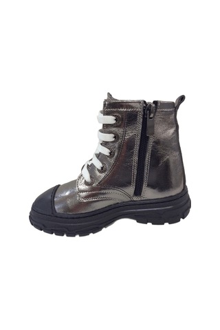 Ortopedikal 1001 Ridente Platin Yıldızlı Patik Kız Çocuk Bot % 100 Deri Bağcık Ve Fermuarlı Platin