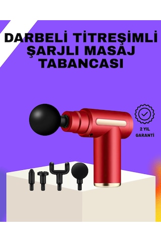 Şarjlı Masaj Tabancası Spor Sonrası Kas Rahatlatma İçin Açık Bej