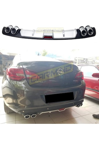 Opel Astra J Sedan Çift Egzoz Görünümlü Difüzör Gri