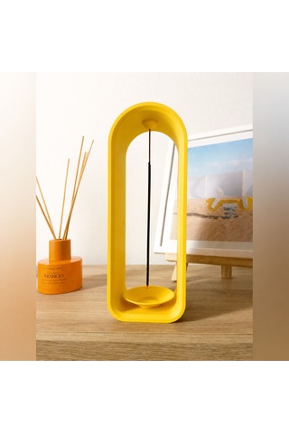 Storeşahin 3d Baskı The Shrine Tütsülük - Modern Kemer Formlu Tütsü Tutucu-sarı Shn0720