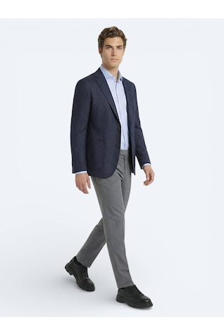 Kip Renkli Mikro Modern Fit Yün Karışımlı Ceket Renkli