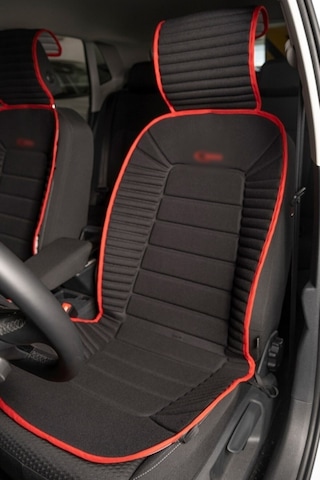 Volvo S60 2013-2018 Oto Koltuk Minderi Ön 2'li Set Siyah Kırmızı Bumerang Serisi Scr
