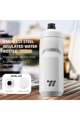West Bıkıng Yp0721053 550ml Paslanmaz Çelik Yalıtımlı Şişe Spor Bisiklet Su Şişesi Bpa İçermez, Fda Yok Beyaz