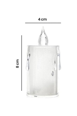 Smokeless Candles Yakut-9459 Büyük Boy Damlalı Akan Mum Modeli Pilli Led Mum- 24'li Paket Diğer