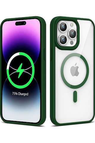 Apple iPhone Uyumlu, 14 Pro Max Kılıf Magsafe Wireless Şarj Özellikli Silikon Ege Kapak Kılıf