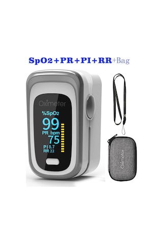 Kiuzou Tıbbi Taşınabilir Parmak Pulse Kan Oksijen Nabız Doygunluk Ölçer Ole 130rb03 Silver White