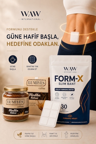 Form-x Slim Göbek Basen Bandı 30 Adet + Hindiba Kahvesi 150 G