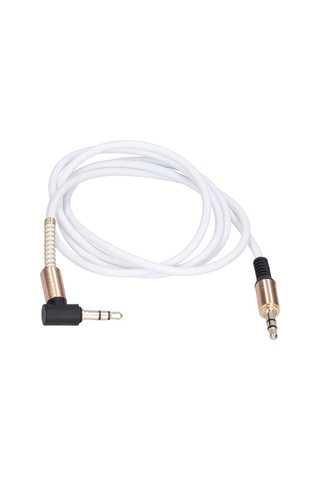 Yingfu Metal 3,5 Mm Erkek Açı Stereo Kulaklık, Araba Aux Ses Uzatma Kablosu 1 M Beyaz