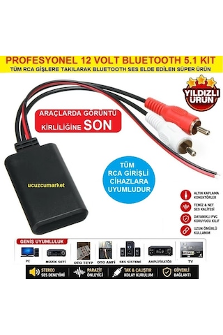 Bluetooth Kablosuz Bağlantı Adaptörü Aux Girişi Olmayan Tüm Araçlar Için