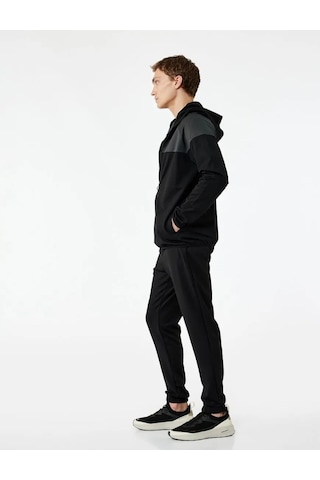 Koton Straight Fit Beli Bağcıklı Jogger Erkek Eşofman Altı 6wam40029nk Siyah