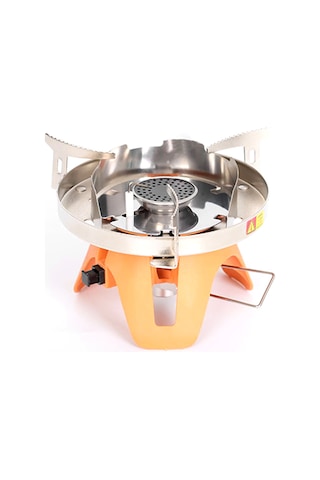 Kosona Outdoor Kampanya Çadır Ocağı - Rüzgar Engeli İle 1800w Tek Alevli, Taşınabilir Çelik Isı Dayanıklı Gaz Çalıştırmalı Pişirme Aleti Çok Renkli