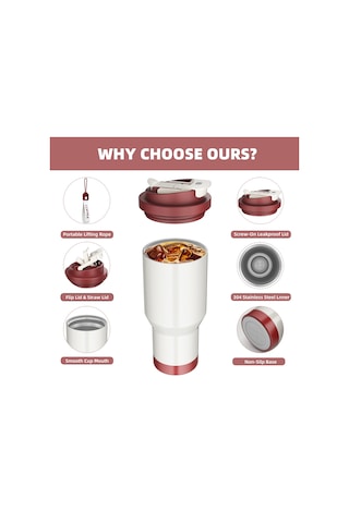 Sones Paslanmaz Çelik Araba Kahve Kupası Çift Duvarlı Vakumlu Soğuk Tutma Yalıtımlı Kupa Boyun Askılı, Kapasite: 600ml