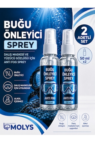 Anti Fog Sprey 50 Ml X 2 - Dalış Maskesi Ve Yüzücü Gözlüğü Buğu Önleyici - Alcohol Free Şeffaf Anti Fog Sprey 50 Ml X 2 - Dalış Maskesi Ve Yüzücü Gözlüğü Buğu Önleyici - Alcohol Free Şeffaf