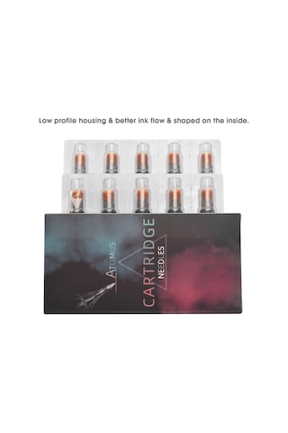 Gajeena 10 Adet Tek Parça Dövme İğnesi Kartuşu - Tek Kullanımlık 9rs - Dövme, Kaş, Göz Kapağı Ve Dudak Uygulamaları - Güvenli Membranlı - Transparan Uç