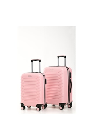 Yefa Pp Polipropilen Kırılmaz Orta & Kabin Boy 2'li Valiz Seti Pudra