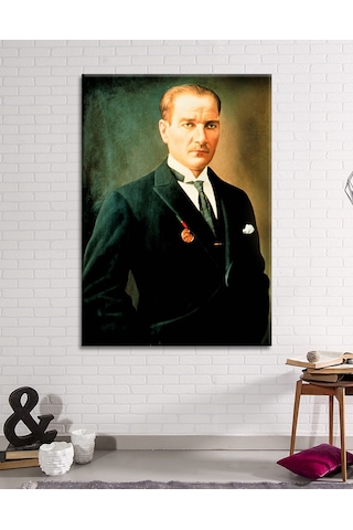 Mustafa Kemal Atatürk Portre Kanvas Tablo  (8 Farklı Ölçü) 50 x 35