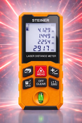 Steiner Profesyonel 50 Metre Lazer Metre Dijital Göstergeli Lazer Mesafe Ölçer Turuncu