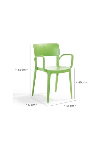 Novussi Panora Bahçe Balkon Sandalye Koltuk ID6193 Yeşil - 6'lı Set Yeşil