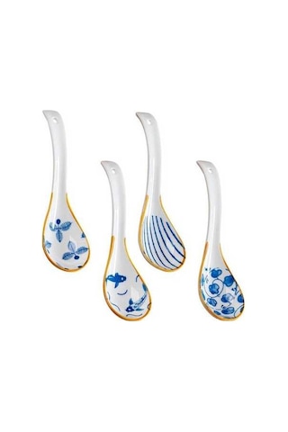 Fastbuy 6,3 Seramik Çin Mantar Kaşığı, Retro Ramen Kaşığı, Tasarım Kaşık