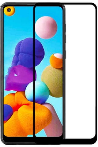 Samsung Uyumlu Galaxy A21 Zore Kenarları Kırılmaya Dayanıklı Cam Ekran Koruyucu