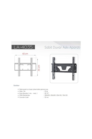 La 4035 26'' 40'' Lcd/Led/Tv Sabit Askı Aparatı