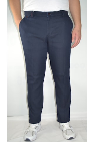 Battal Erkek Cizgili Reguler Pamuk Pantolon Lacivert