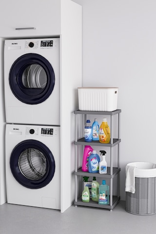 Gri 4 Katlı 33x40 Ekstra Geniş Düzenleyici Mutfak Banyo Ve Kiler Rafı