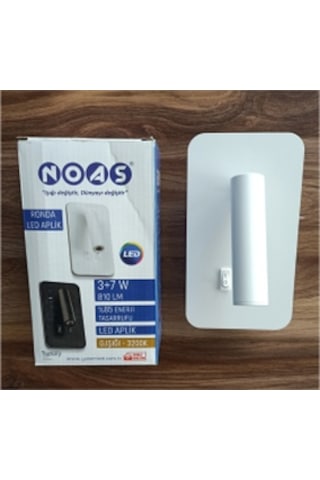 Noas 3 7 Watt Anahtarlı Beyaz Kasa Gün Işığı Ronda Led Aplik Beyaz