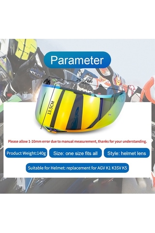Novahub Agv K1/k3sv/k5 Tam Yüz Kask İçin Vizör Değişimi, Pc Malzeme, Uv/buğu Yansıtıcı, Çok Renkli, Kolay Kurulum
