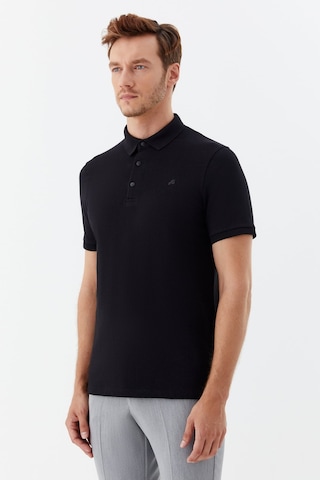 Sabri Özel Erkek Siyah Normal Kesim Regular Fit Modal Düğmeli Polo Yaka Tişört
