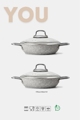 You Granit 4 Parça Sahan Set Gri