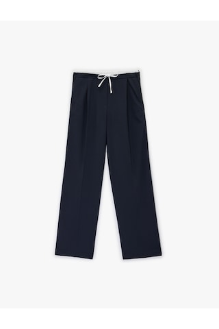 Koton Çift Bel Detaylı Cepli Bol Paça Kumaş Pantolon Lacivert 6sak40123pw Lacivert
