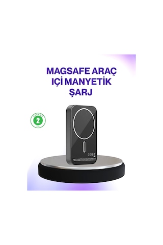Mıknatıslı Magsafe Uyumlu Araç Tutucu Kablosuz Şarj Destekli Çok Renkli