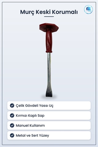 Murç Keski Korumalı Yassı Çelik Sap Koruyuculu Hırdavat Manuel El