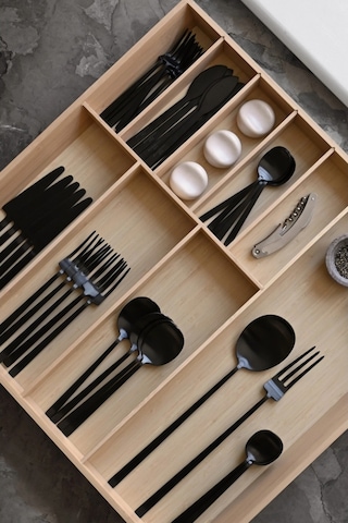 101 Copenhagen Kogei Cutlery 24 Parça Çatal Bıçak Kaşık Seti Siyah