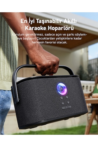 Ikarao Partybox Shell S2 140w Karaoke Bluetooth Hoparlör Seti, 8" Dahili Tablet, 2 Kablosuz Mikrofon