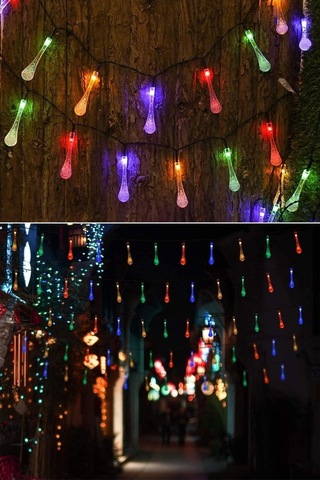 Technojet Solar 50 Ledli Su Damlası Model Rgb Renkli Güneş Enerji Çok Renkli