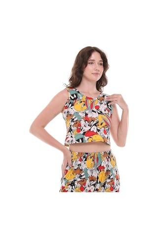 Çizgi Film Karakterli Crop Pantolon İkili Takım-438-çok Renkli Çok Renkli