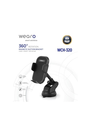 Araç İçi Uzayan Ayarlanabilir Vantuzlu Otomatik Telefon Tutucu - Cam Ve Torpido Için Yüksek Kalite Wch-320