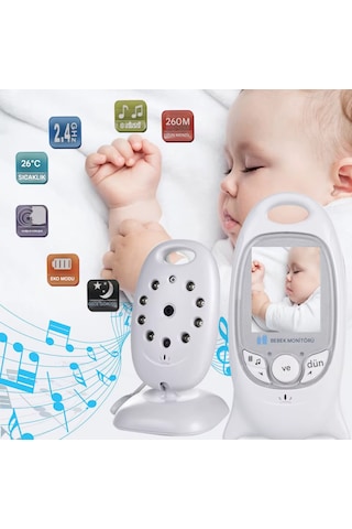 Bebek İzleme Monitörü Kablosuz 2.0 ''lcd Çocuk Bakıcısı Gece Görü