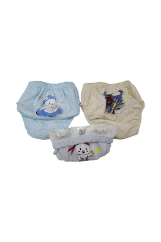 Erkek Çocuk Beyaz Su Geçirmez Yıldız Desenli Alıştırma Külodu