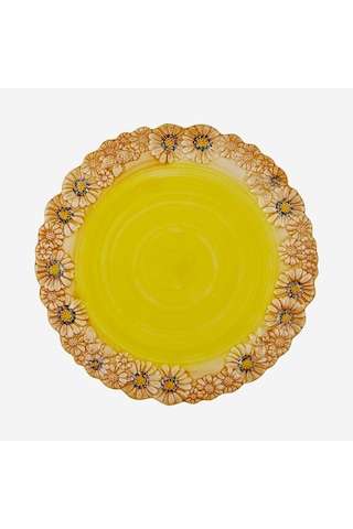 Sarı Seramik Servis Tabağı 36 Cm